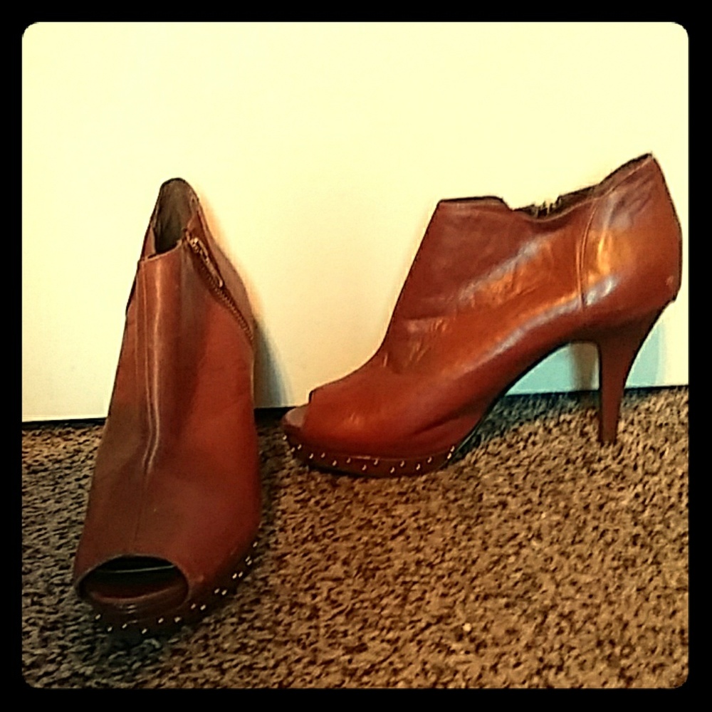 Reba peep toe booties